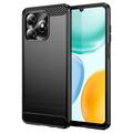 Coque Honor X5c/X5c Plus en TPU Brossé - Fibre de Carbone