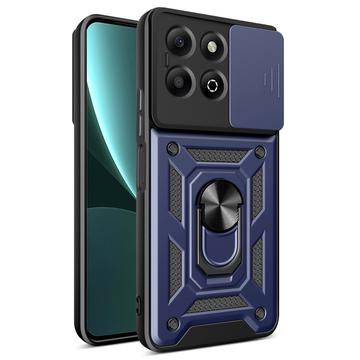 Coque Hybride Honor X6b à Anneau Rotatif avec Protection pour Appareil Photo - Bleue