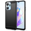 Coque Honor X7a en TPU Brossé - Fibre de Carbone - Noire