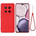 Coque Honor X60 Pro/X9c/Magic7 Lite en silicone liquide avec dragonne - Rouge