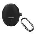 Étui Huawei FreeBuds 6 en Silicone avec Mousqueton - Noir