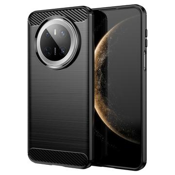 Coque Huawei Mate 70 en TPU Brossé - Fibre de Carbone - Noire