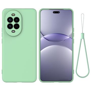 Coque Huawei Nova 13 Pro en silicone liquide avec dragonne - Verte