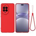 Coque Huawei Nova 13 Pro en silicone liquide avec dragonne - Rouge