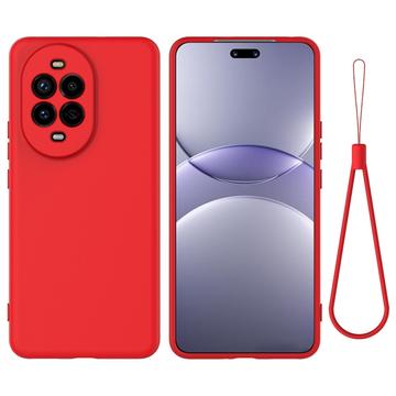 Coque Huawei Nova 13 Pro en silicone liquide avec dragonne - Rouge