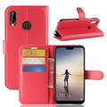 Étui Portefeuille Huawei P20 Lite avec Fermeture Magnétique - Rouge