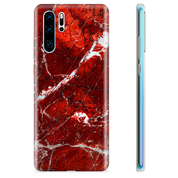 Coque Huawei P30 Pro en TPU - Marbre Rouge