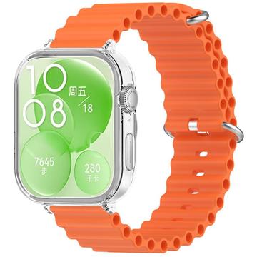 Bracelet de sport Huawei Watch Fit 3 en silicone avec étui - Orange