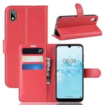 Étui Portefeuille Huawei Y5 (2019) avec Fermeture Magnétique - Rouge