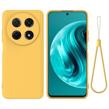 Coque Huawei nova 13i en silicone liquide avec dragonne - Jaune