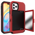 Coque Hybride iPhone 12/12 Pro avec Miroir et Porte-Cartes