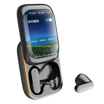 Écouteurs sans fil IB-G9 TWS avec écran couleur coulissant et réduction du bruit - Noir