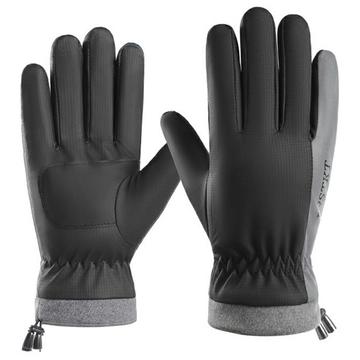 Gants isolés coupe-vent à écran tactile pour hommes - noir