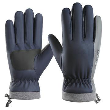 Gants isolés coupe-vent à écran tactile pour hommes - bleu