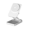 Chargeur sans fil magnétique pliable 3-en-1 JJT-C42 Qi2 en alliage d'aluminium - 15W