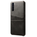 Coque OnePlus Nord en Plastique Revêtue avec Porte-Cartes KSQ - Noir
