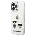 Coque iPhone 14 Pro Max Karl Lagerfeld Ikonik Karl & Choupette - Transparent