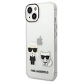 Coque iPhone 14 Karl Lagerfeld Ikonik Karl & Choupette - Transparent