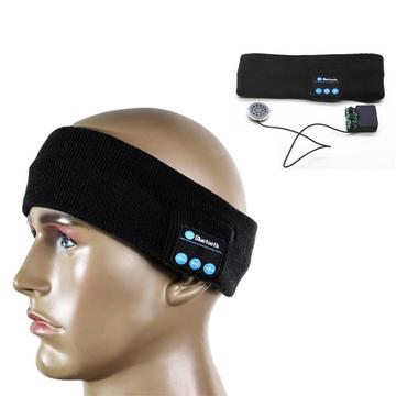 Bandeau Bluetooth tricoté pour le sport et les appels mains libres - Noir