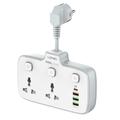 Multiprise LDNIO SC2413 20W avec 2 prises secteur, 4 ports USB et recharge rapide PD