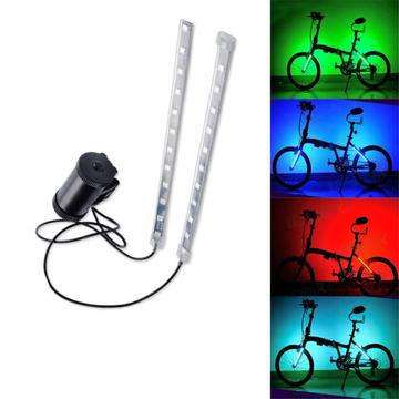LEADBIKE A106 1 paire d\'éclairage de tube de cadre de bicyclette alimenté par batterie Lampe arrière de vélo LED colorée et lumineuse (batterie non incluse)