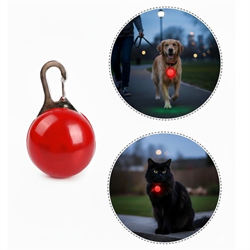 Pendentif lumineux LED pour collier d\'animal de compagnie - Lumière de sécurité antiperte pour chiens et chats - Rouge