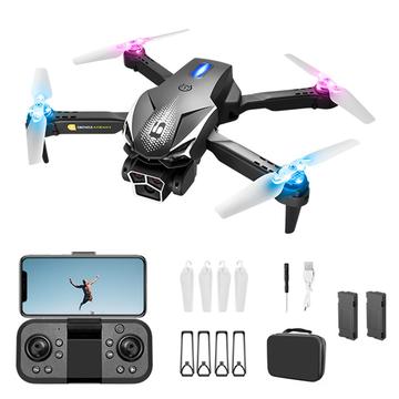 LU600 Drone RC pliable à évitement d\'obstacles avec lumière froide - Noir