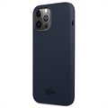 Coque iPhone 13 Pro en Silicone Liquide Lacoste - Bleue