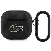 Étui AirPods 4 Lacoste Petit Pique Croc Logo Patch - Noir