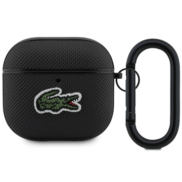 Étui AirPods 4 Lacoste Petit Pique Croc Logo Patch - Noir
