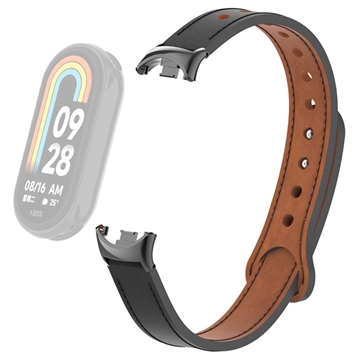 Bracelet en Cuir Xiaomi Smart Band 8 avec Connecteurs - Noir