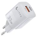 Chargeur mural Lippa 33W PD & QC GaN - USB-C, USB-A - Blanc