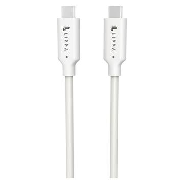 Lippa Câble USB-C / USB-C - 1m, 10Gbps, 100W - Blanc