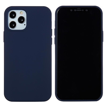 Coque iPhone 12 Pro Max en Silicone Liquide - Bleu Marine