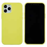 Coque iPhone 12 Pro Max en Silicone Liquide - Jaune