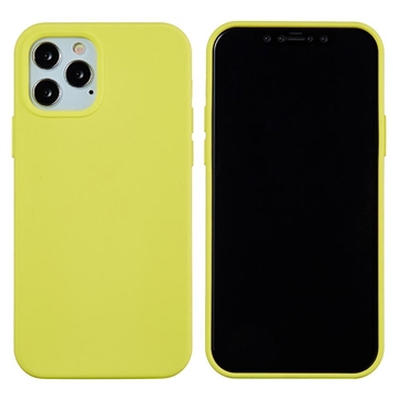 Coque iPhone 12 Pro Max en Silicone Liquide - Jaune