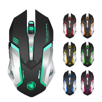 Souris de jeu sans fil M10 - 2400 DPI, rechargeable, rétroéclairage 7 couleurs, design ergonomique