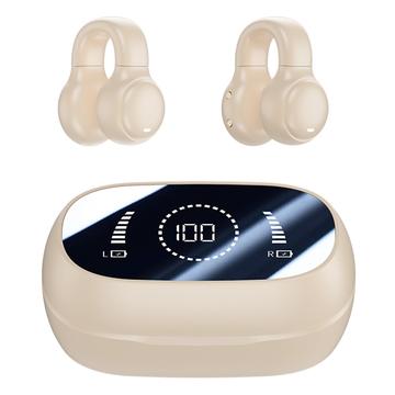 M47 Earclip Casque sans fil à conduction osseuse avec micro Casque de jeu Bluetooth 5.3 Casque de sport à réduction de bruit - Nude