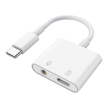 MH-CM33S Adaptateur audio USB-C vers 3.5mm avec prise en charge PD 3.0 - Blanc