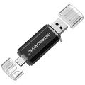 Clé USB 2.0 / USB-C 2-en-1 de 64 Go de MICRODRIVE - Noir