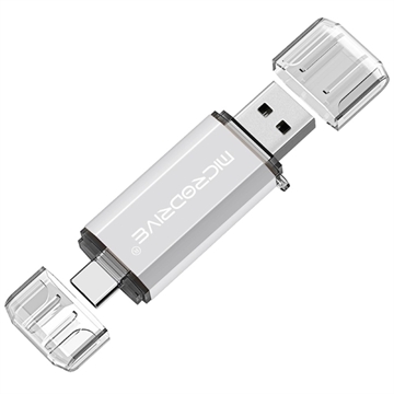 Clé USB 2-en-1 MICRODRIVE 64 Go - Blanc
