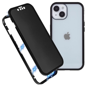 Coque Magnétique iPhone 15 avec Verre Trempé de Confidentialité - Noire