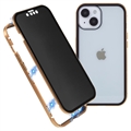 Coque Magnétique iPhone 15 Plus avec Verre Trempé de Confidentialité - Doré