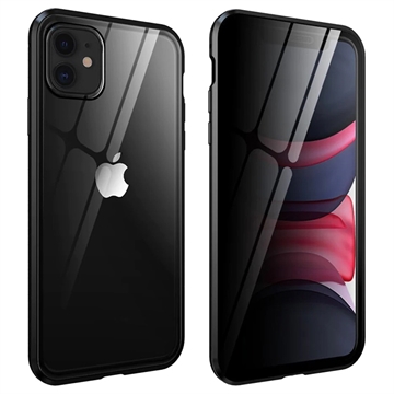 Coque Magnétique iPhone 11 avec Verre Trempé de Confidentialité - Noire