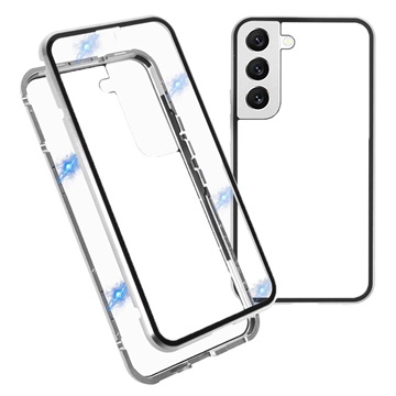 Coque Magnétique Samsung Galaxy S22+ 5G avec Verre Trempé - Argenté