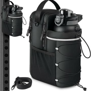 Sac de sport / d\'extérieur magnétique et réfléchissant avec porte-bouteille d\'eau - Noir