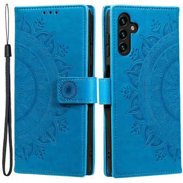 Étui Portefeuille Samsung Galaxy A54 5G Mandala Série - Bleu