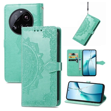 Étui Portefeuille Xiaomi 15 Ultra Mandala Série - Vert