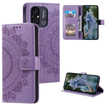 Étui Portefeuille Xiaomi Redmi 12C - Série Mandala - Violet