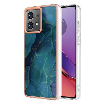 Coque Motorola Moto G84 en TPU Marble Pattern Galvanisé IMD - Verte